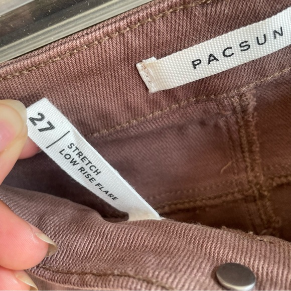 PacSun Brown Stretch Low Rise Flare Jeans - Picture 8 of 8